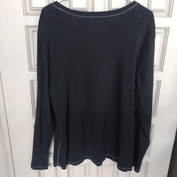 Liz Claiborne T Shirt Sz3X Black Long Sleeves V Neck Simple Design Pre-Owned - Picture 9 of 9